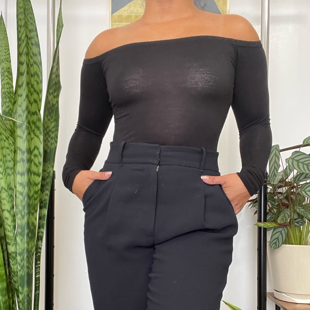 Black Off the Shoulder Bodysuit